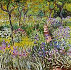 Iris Canvas Paintings - The Iris Garden at Giverny